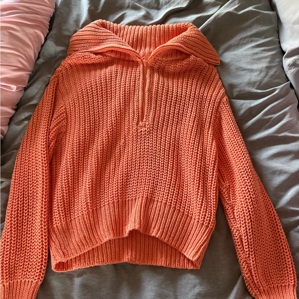 American Eagle Outfitters Orange Cowl Neck Sweater